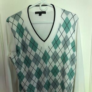 Women’s Brooks Brothers cotton v-neck sweater.